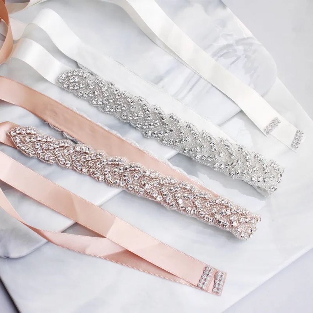 Bridal Temperament Simple Rhinestone Appliqué Belt Wedding Accessories